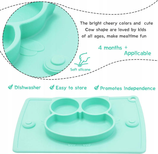 BUMKINS Silikonteller mit Matte und Besteck – Produktfoto 2