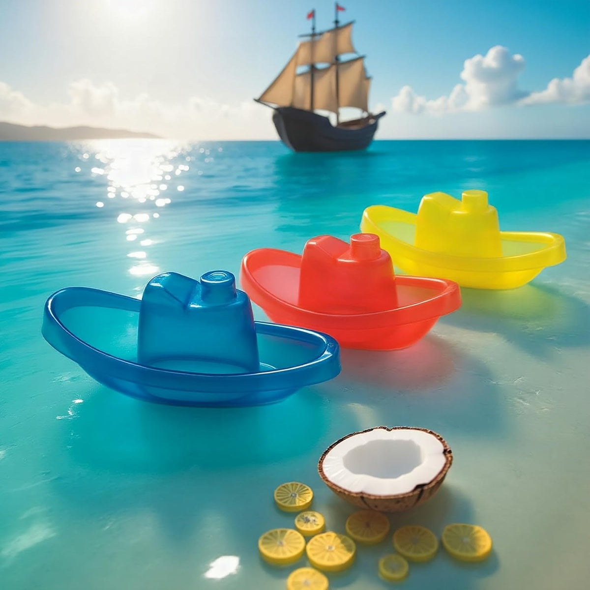 PLAYGRO Bright Baby Boats Badespielzeug 3 Boote 11 cm
