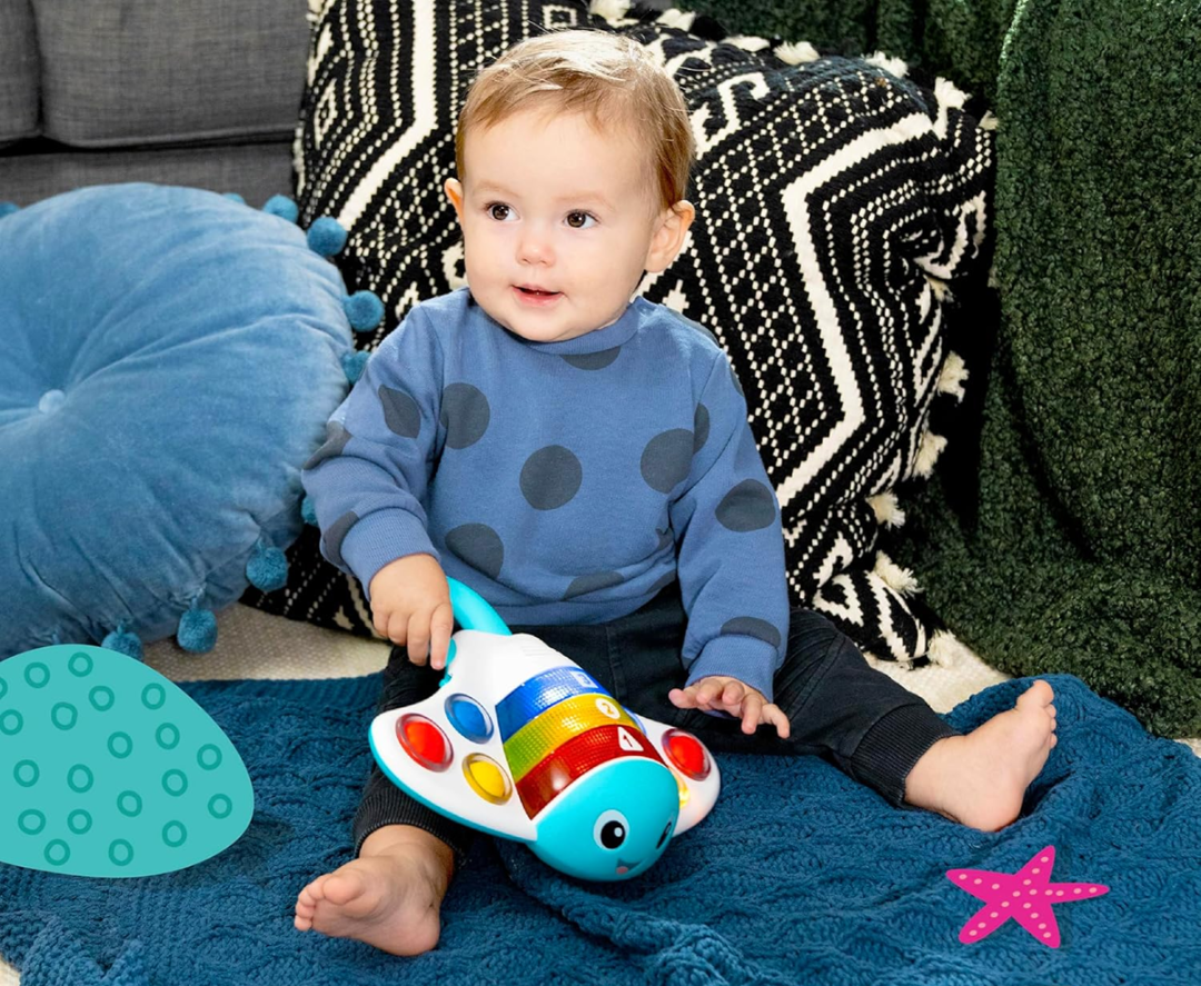 BABY EINSTEIN Pop & Explore Rochen Interaktives Spielzeug in 3 Sprachen 6 M+