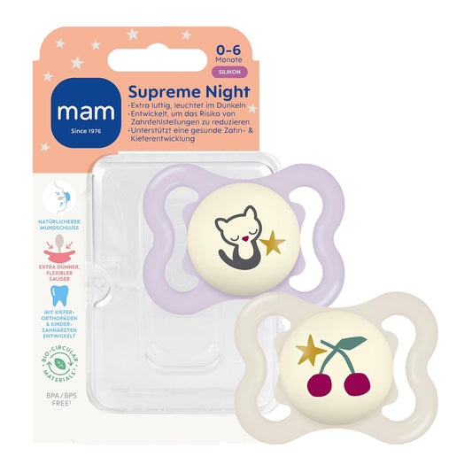 MAM Supreme Night Silikon-Schnuller 0–6 Monate x2 – Produktbild 2