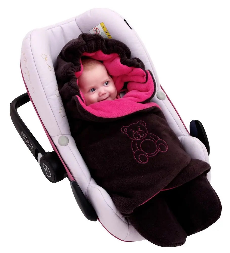 BYBOOM Einschlagdecke für Babyschale und Kinderwagen, aus Fleece