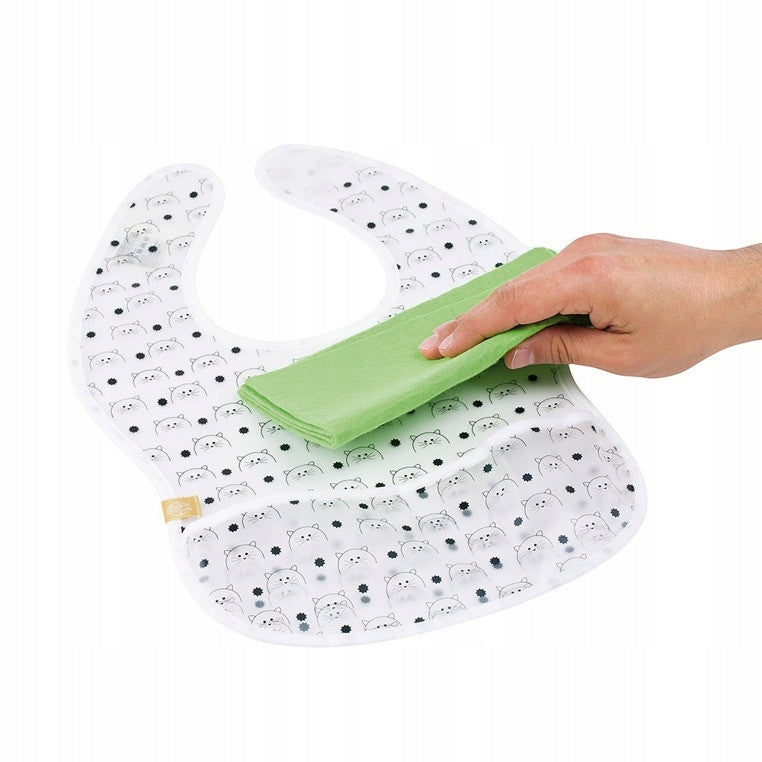 LASSIG Kunststofflätzchen mit Klettverschluss und Auffangtasche 6-24M