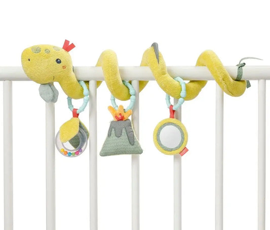 FEHN Spiral-Spielzeug für Kinderwagen, Kinderbett und Babyschale HAPPY DINO – Produktfoto 2