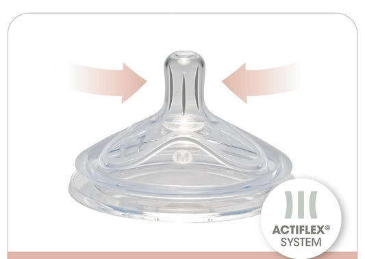 NIP First Moment Trinksaugerflasche Größe M mittlerer Durchfluss 270 ml ACTIFLEX