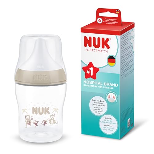 NUK Perfect Match Anti-Kolik-Flasche 150 ml ab 0 Monaten, Affe – Produktbild 2