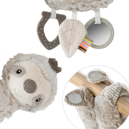 FEHN Activity Plüschtier FAULTIER, Anhänger für Kinderwagen und Babyschale, 22 cm – Produktbild 2