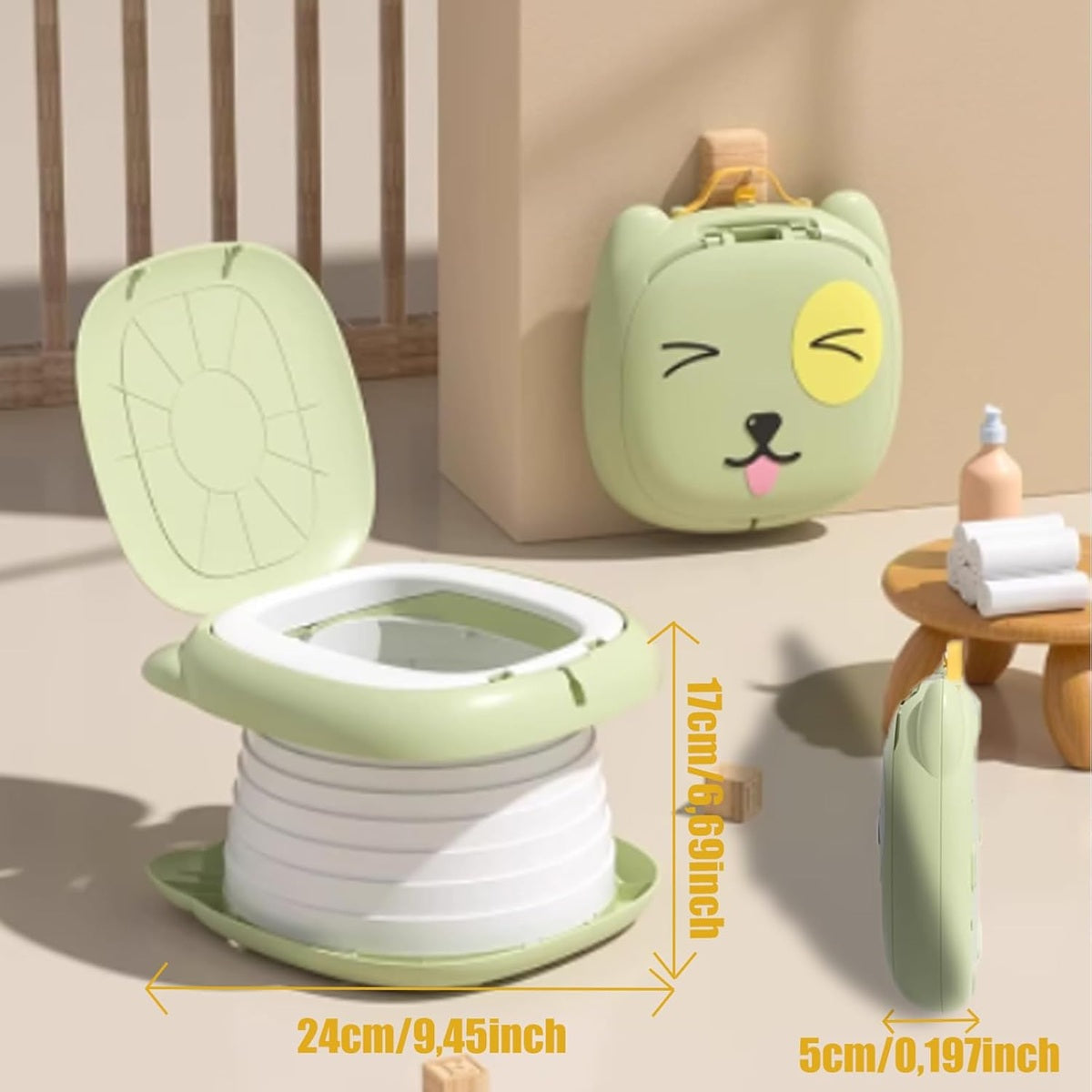 SOSINYA faltbare Reise-Nachttopf tragbare Toilette + Beutel und Etui
