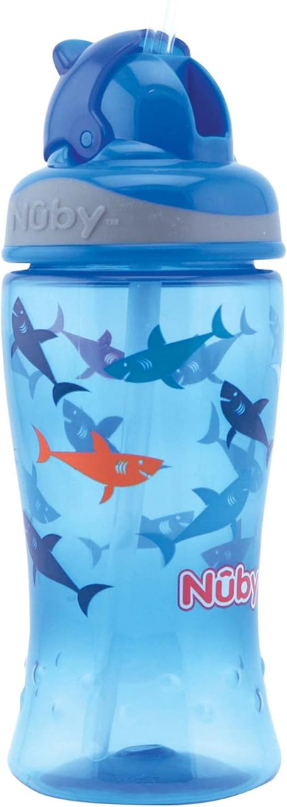NUBY Flip-it Cup Trinkbecher mit Strohhalm auslaufsicher 12m+ 360ml HAIE