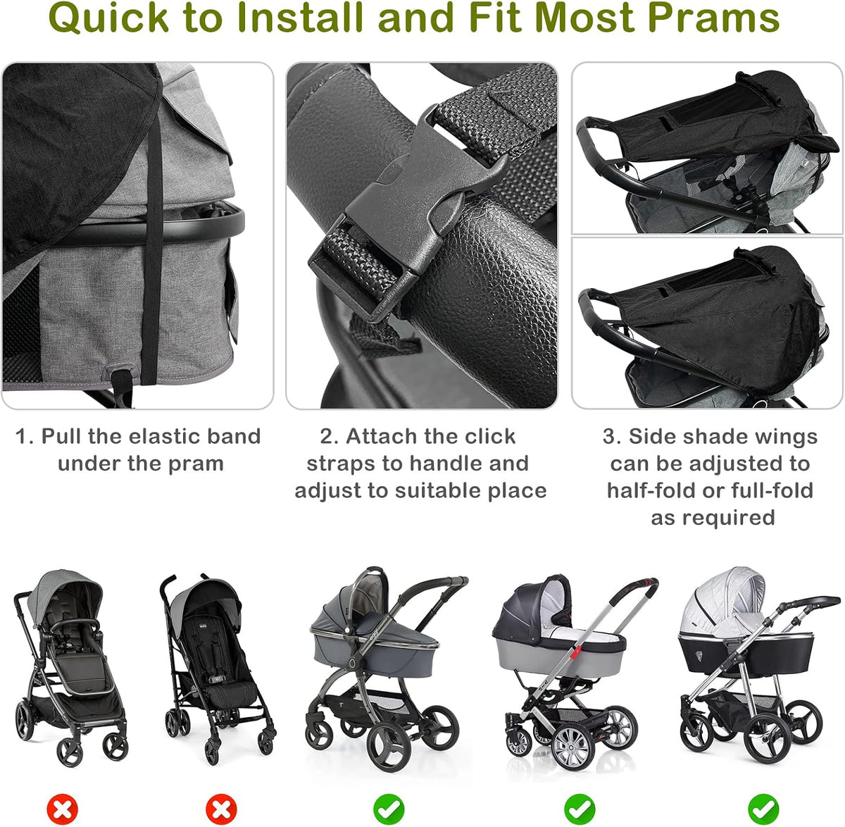 SELENE universeller Sonnenschutz für Kinderwagen UV 50+