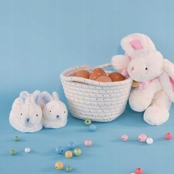 DOUDOU et COMPAGNIE weiche Babyschuhe mit Rasseln HÄSCHEN