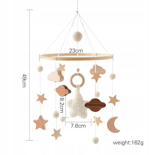 SWECOMZE Mobile für das Babybett Holz Stoff BOHO – Produktfoto 2