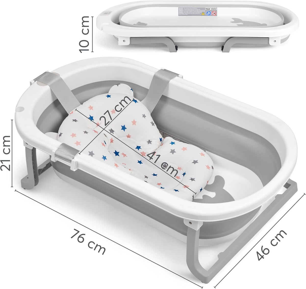KikkaBoo Willy Klappbadewanne mit Thermometer 0-36 Monate