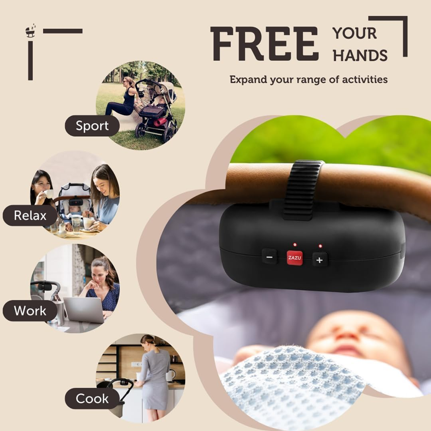 ZAZU Baby Rocker Wippe für Kinderwagen Schlaflied Cry Sensor