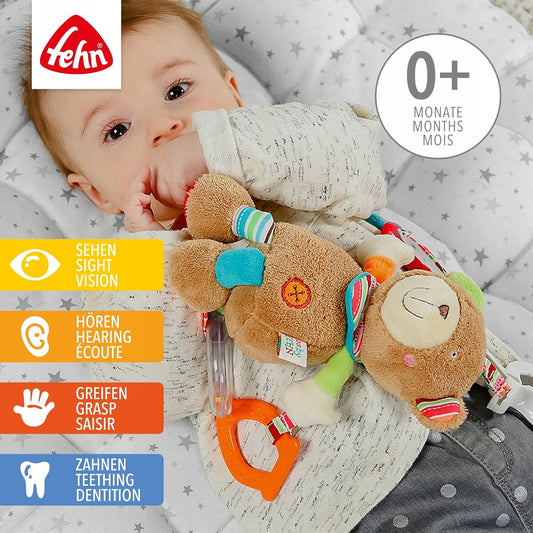 FEHN OSKAR Greifling mit Rassel und Beißring für Kinderwagen, Babyschale