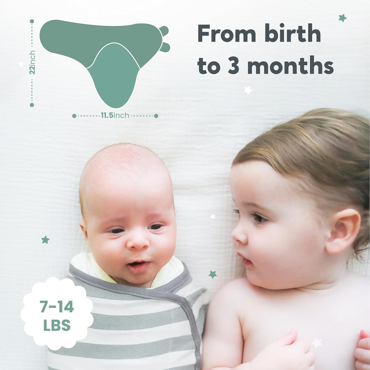 CUDDLEBUG Pucktuch für Babys x3 0-3 Monate 1TOG