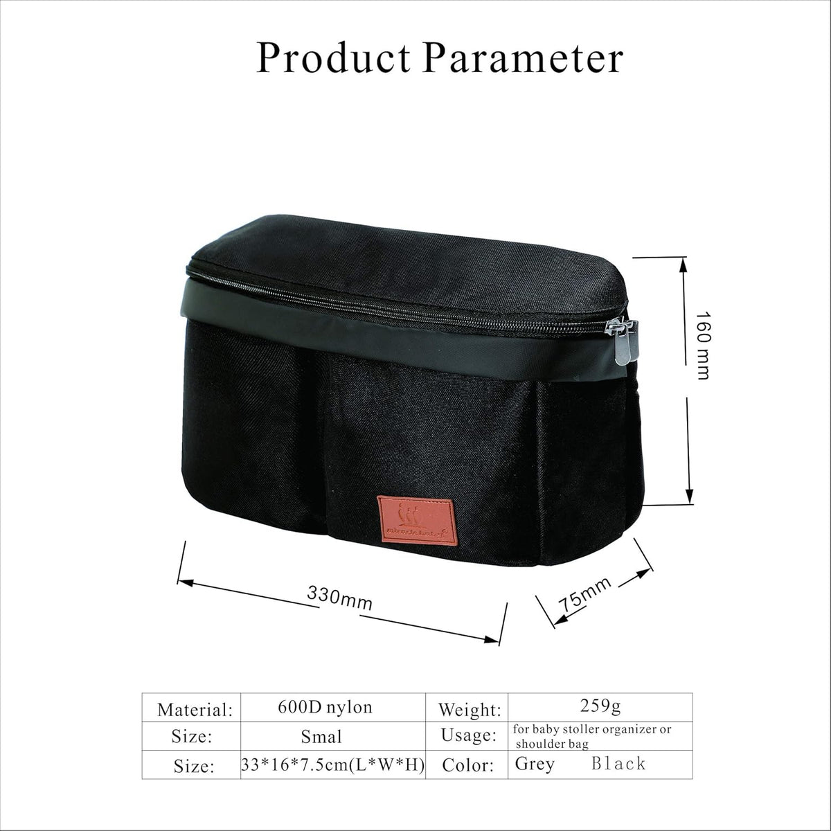 MIRACLE BABY Kinderwagen-Organizer mit Griffen