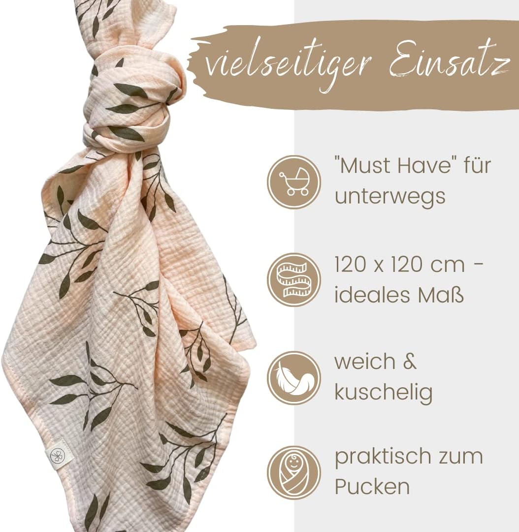 DIKOS Musselin-Windeltücher x2 120x120cm