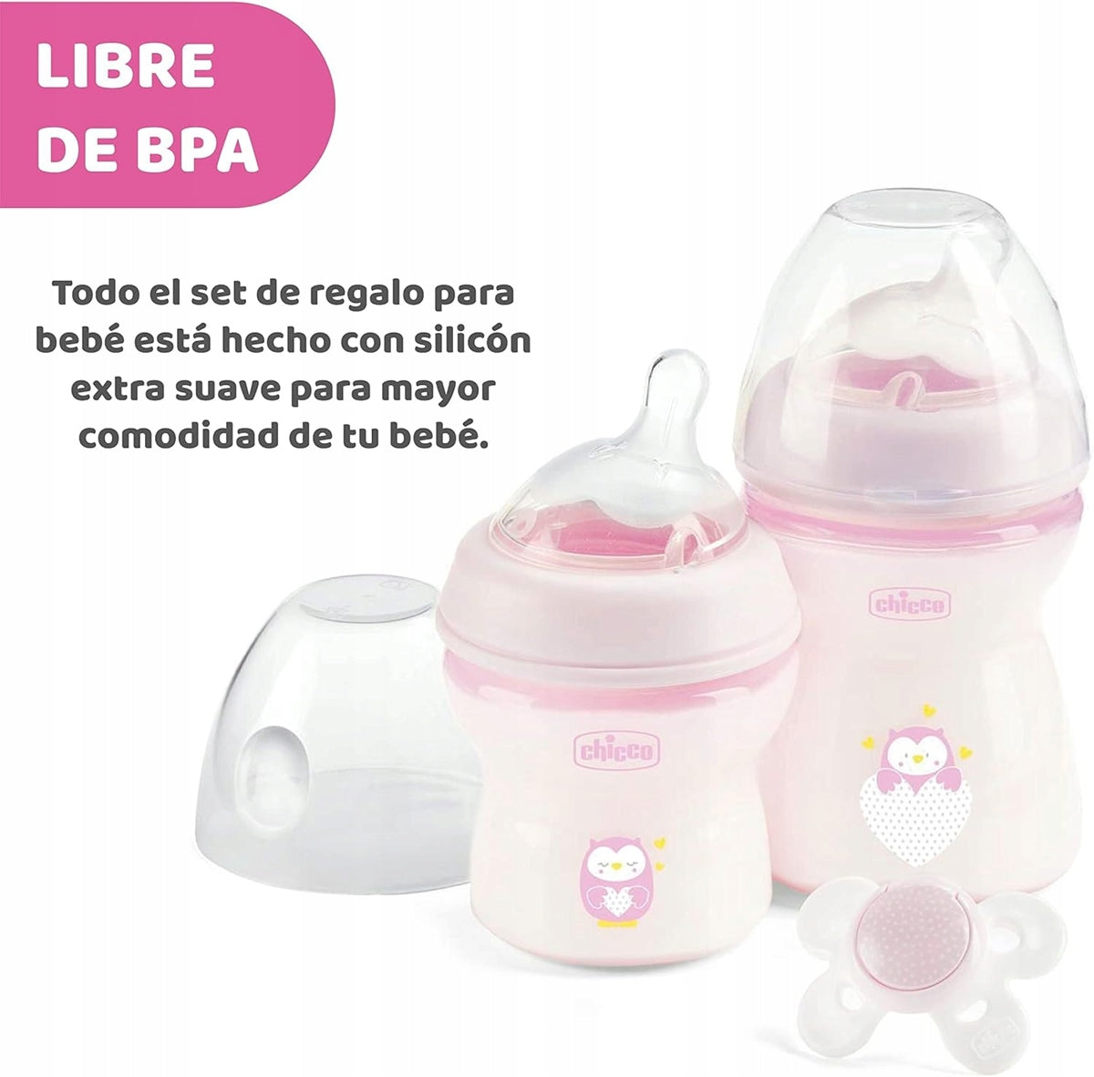 CHICCO NaturalFeeling Set Flasche 150 250 ml + Schnuller 0+