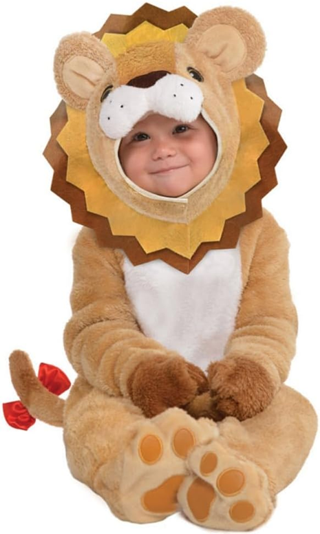 AMSCAN Little Roar plyskostume til børn 0-6 m 68 cm LØVE