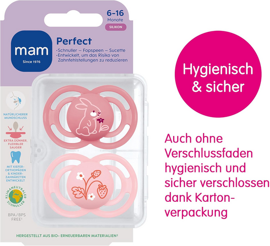 MAM Perfect succhietto x2 6-16 mesi SILICONE