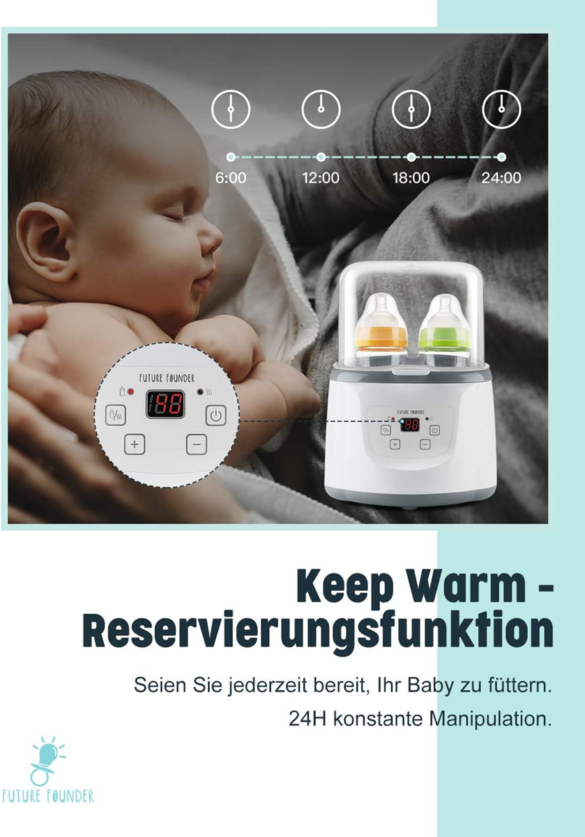 FUTURE FOUNDER Flaschenwärmer Sterilisator 6-in-1