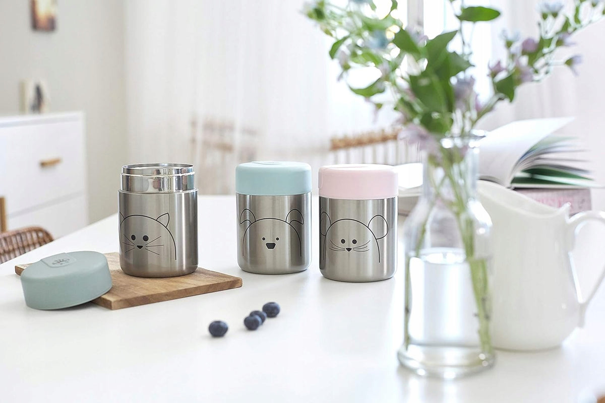 LASSIG Food Jar TERMOS OBIADOWY stal nierdzewna 315 ml, zielony termos obiadowy z podwójnymi ściankami