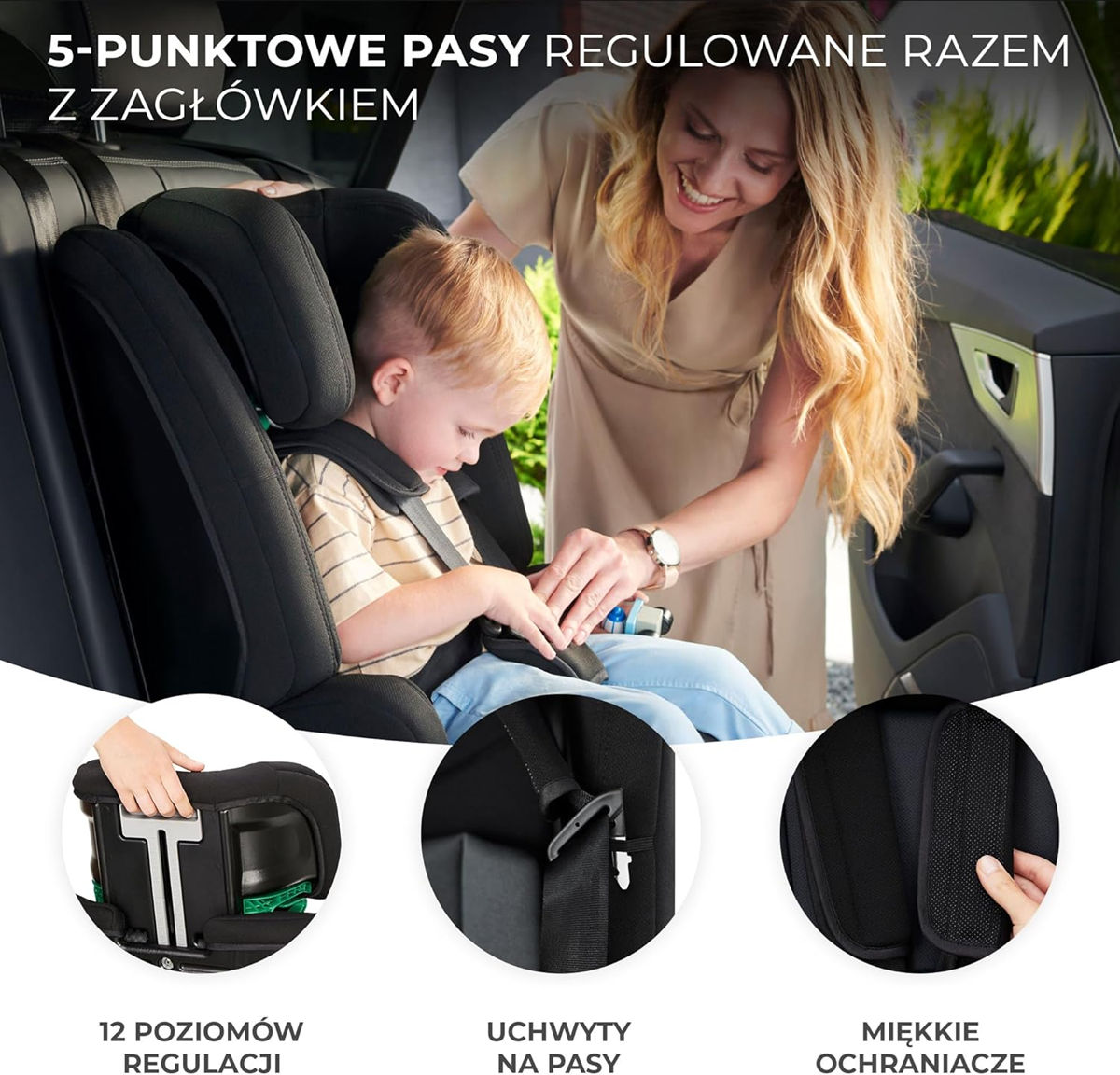 KINDERKRAFT SAFETY FIX 2 i-Size Autositz 9-36kg Gr. 1/2/3 ISOFIX