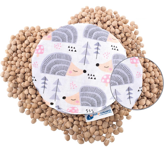 MEDI PARTNERS bawełniany termofor z pestkami wiśni JEŻE 15 cm 180 g – zdjęcie produktu 2