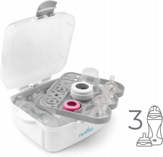 NUVITA 1085 Mikrowellensterilisator für 3 Fläschchen und Zubehör – Produktbild 2