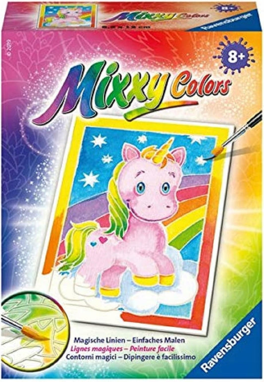 RAVENSBURGER Mixxy Colors Malvorlage Einhorn 8,5 x 12,5 cm – Produktfoto 2