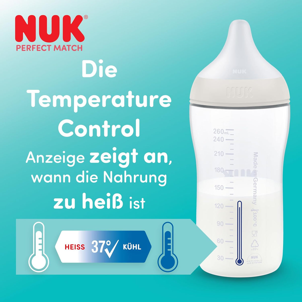 NUK Perfect Match butelka antykolkowa 360 ml 8m+ – Tęcza stan nowy NUK Perfect Match butelka antykolkowa 360 ml od 8 mies –…