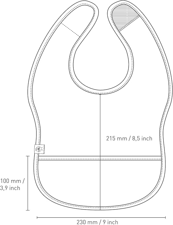 LASSIG Lätzchen aus Kunststoff mit Klettverschluss und Tasche 6-24 Monate