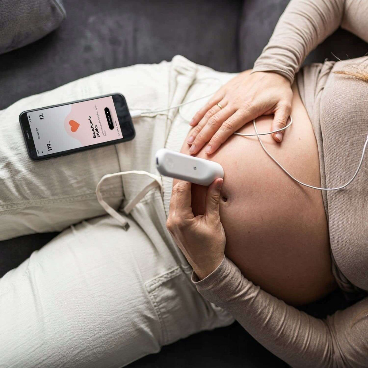 SUAVINEX detektor tętna płodu BLUETOOTH do słuchania bicia serca dziecka przez aplikację mobilną