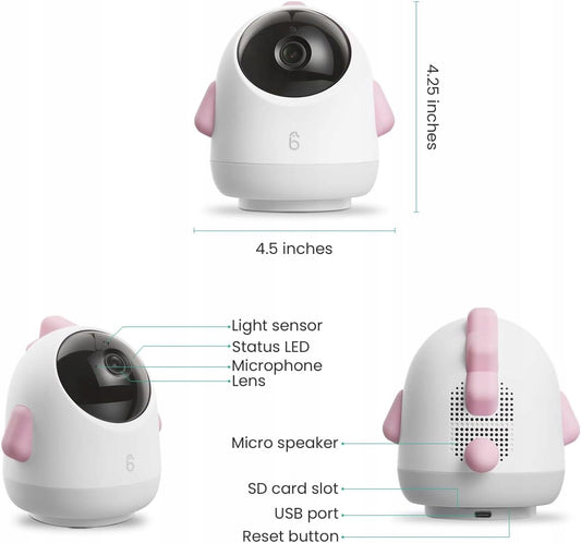 SIMSHINE Baby Pro 2K 360° Babyphone-Kamera + Halterung