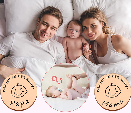 KIYOYI Stahl-Entscheidungsmünze MAMA oder PAPA 3 cm