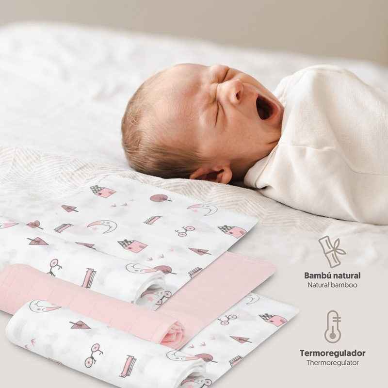 INTERBABY muslinklude x3 bambus bomuld 55x70cm