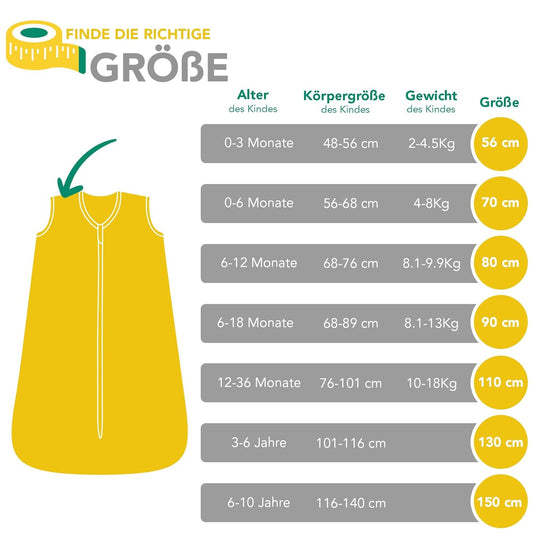 Saco de dormir SCHLUMMERSACK 1TOG 150 para niños 6-10 años