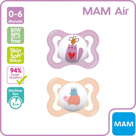 MAM AIR uklidňující dudlík x2 0-6m
