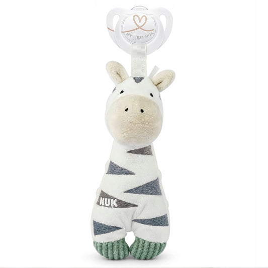 NUK Little Friend Beruhigungsschnuller mit Kuscheltier ZEBRA 0–6 Monate – Produktbild 2