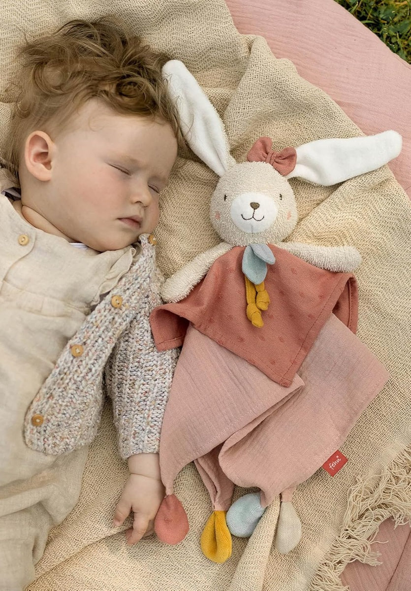 FEHN Natur manta de peluche de algodão Coelho 37 cm