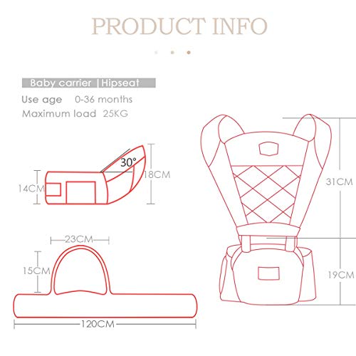 FLOK ergonomische Babytrage mit Hüftgurt 6-in-1