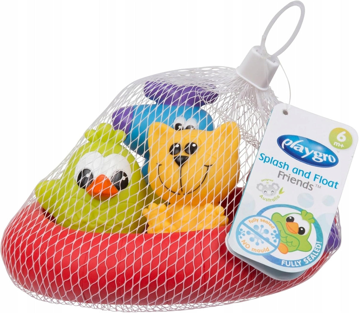 PLAYGRO Splash and Float Bade-Quietsch-Spielzeug 6 M+ 4er-Set