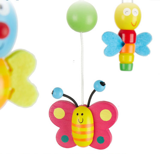 BIECO 3D Blumen und Insekten Mobile für Babybett, Holz, 26 x 39 cm