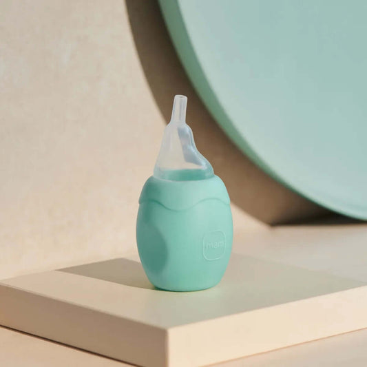 MAM Extra Soft aspirator gruszka do nosa 4 x 8 cm, miękki silikonowy aspirator turkusowy dla dzieci 0+