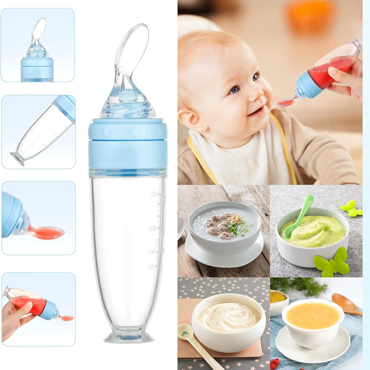 LEADSTAR Obst-Feeder, 2 Stück, 6 Mundstücke + 90 ml Löffel