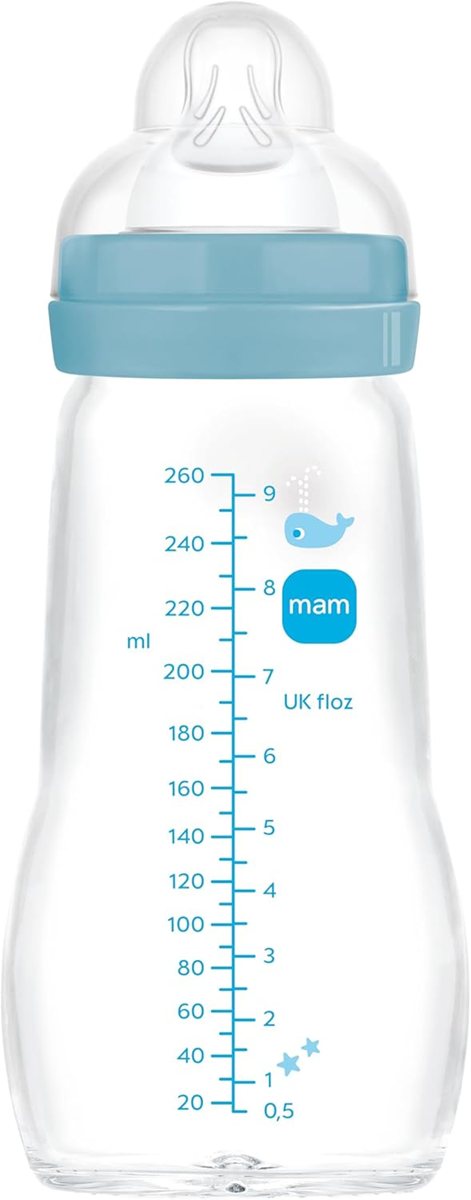 MAM Feel Good Glasflasche 260 ml Sauger 1 langsamer Fluss 0 +