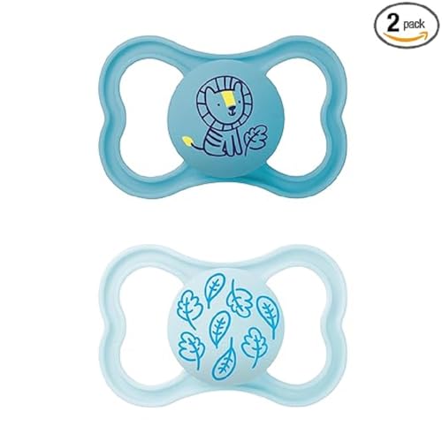 MAM Supreme smoczki 16m+ 2 szt. niebieskie lew i liście – nowy – zdjęcie 1