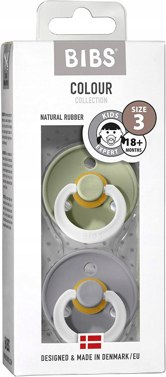 BIBS COLOUR GLOW Schnuller 2er-Pack Naturkautschuk 18 Monate+ LEUCHTEND