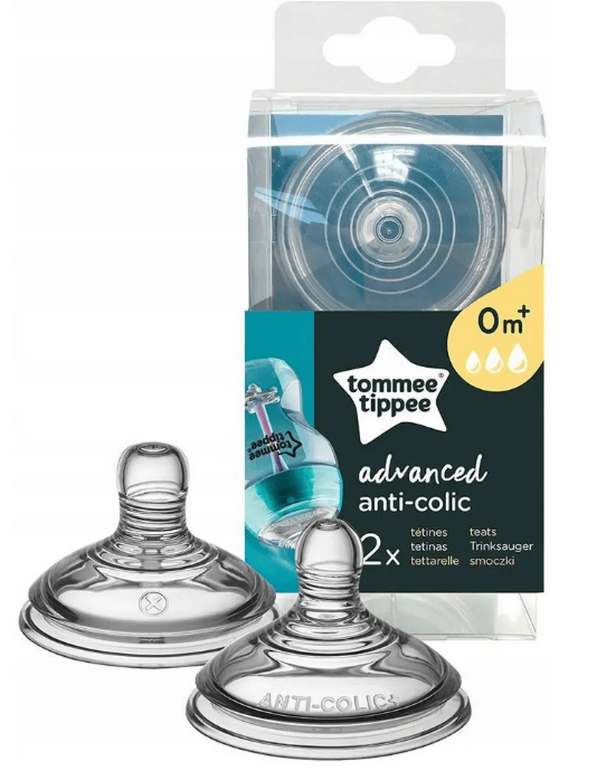 TOMMEE TIPPEE Advanced Anti-Colic Sauger 0m+ x2