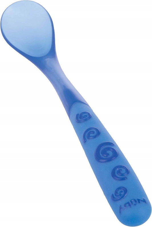 NUBY cucharas de punta suave y mango largo 6 m+ 3 unidades